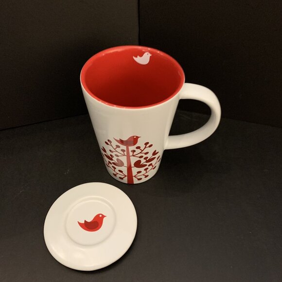 Davids Tea Perfect Mug Red Tree Partridge Bird 12oz Christmas - Picture 6 of 9